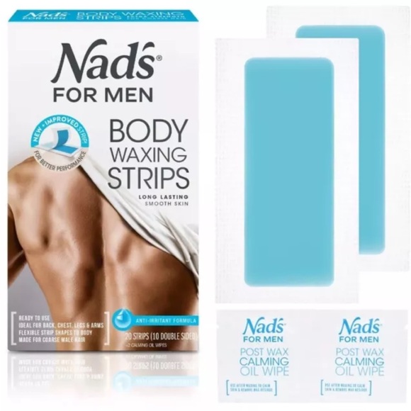 NADS  Mens Body Wax Strips for Course Male Hair - Picture 1 of 5
